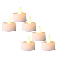 6Pack Flameless Led Tea Lights With Timer Realistic Flickering Battery Operated Powered Tealight Votive Candles Size 1.5”(D)X1.7”(H) Long Lasting Batteries Included Night Lights