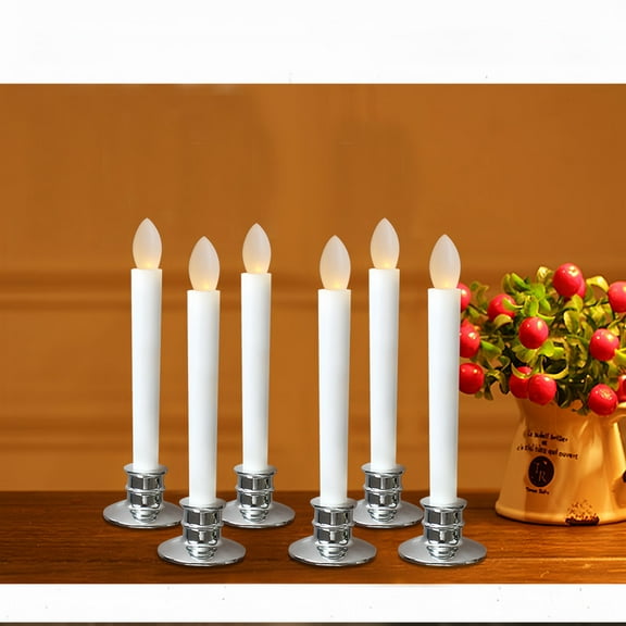 6Pack Flameless Taper Candles Battery Operated with Remote Timer, Flickering LED Candlesticks for Window Christmas Wedding Party Decor