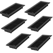 6Pack Floor Register 4x10 Inch Heavy Duty Floor Vents, Metal Heat Air Vent Covers Rust Proof Finish 4 x 10'' Floor Vent Covers for Home Heater Floor Registers Grilles & Vents-Brown