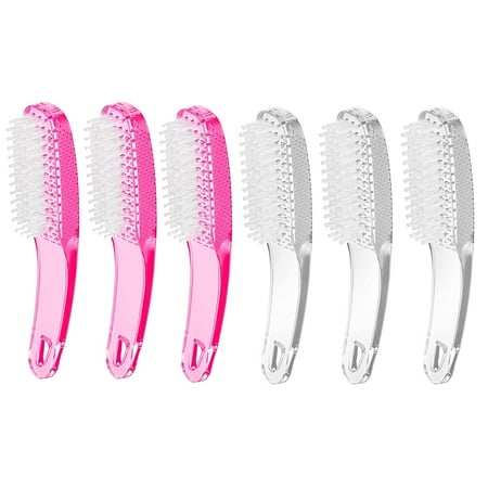 6Pack Handle Grip Nail Brushes Fingernail Brush Handle Grip Nail Brush for Cleaning Nail Scrub Brush for Toes and Nails Women Men Hand Scrub Cleaning Nail Brushes
