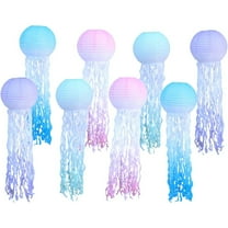 6Pack Hanging Jelly Fish Paper Lanterns, Gradient Colorful Paper Lanterns for Hawaiian Tropical Mermaid Theme Party Under The Sea Ocean Birthday Decorations Baby Shower Baby Room