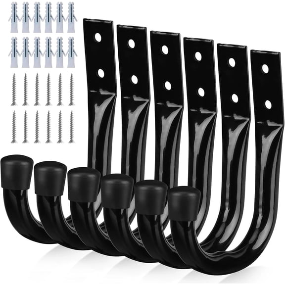 6Pack Heavy Duty Garage J Hooks for Extension Cord Tool Cable Utility Wall Hooks