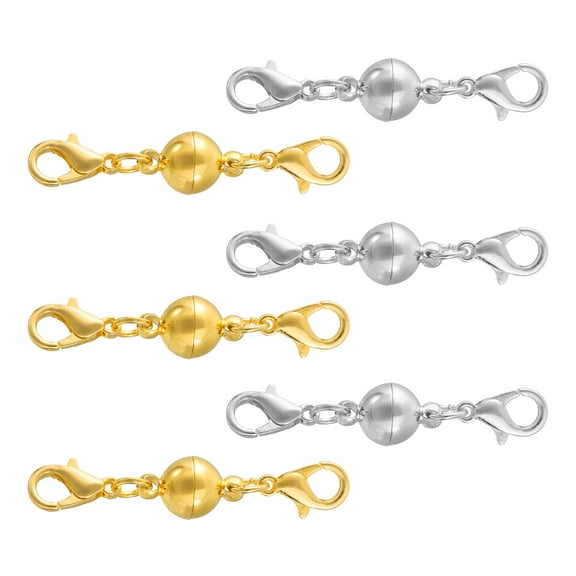6Pack Jewelry Clasps, 40mm Ball Clasps Locking Closures with Lobster Clasps for Bracelet Necklace DIY(Silver, Gold)