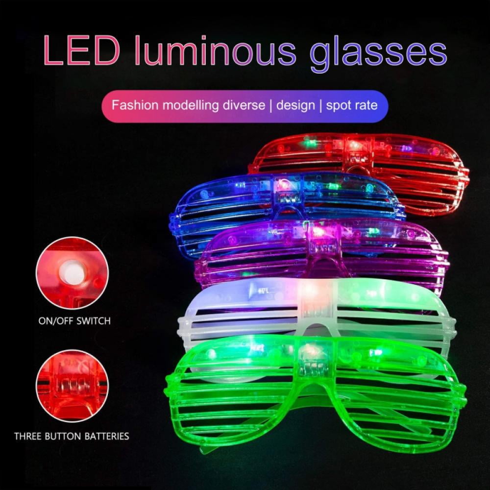 6Pack LED Shutter Shades Party Sunglasses 80s Retro Style for