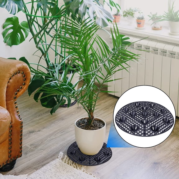 6Pack Large 15" Plant Level Pot Elevator, Heavy Duty Plant Stands, Plant Pot Saucer for Prevent Rot and Damage on Patio & Deck (40cm-6pcs, Black)$$Garden & Patio