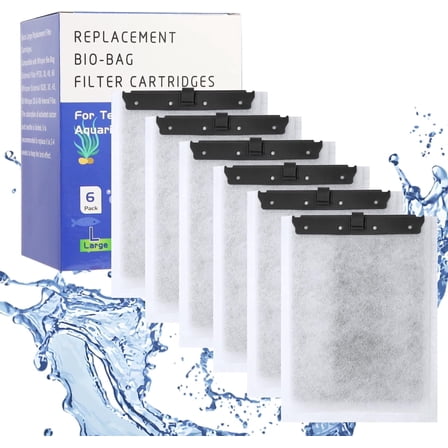 6Pack Large Aquarium Tetra Filter Cartridges for Tetra Whisper 10i, IQ10, PF10 and ReptoFilter,Whisper Bio-Bag Power Filters