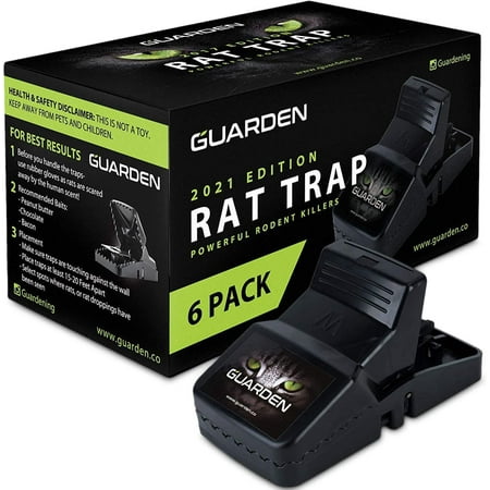 Large Big Spring Rat Trap Mouse Traps Snap Traps Killer Pack of 6 Reusable Easy to Bait and Set Indoors Outdoors