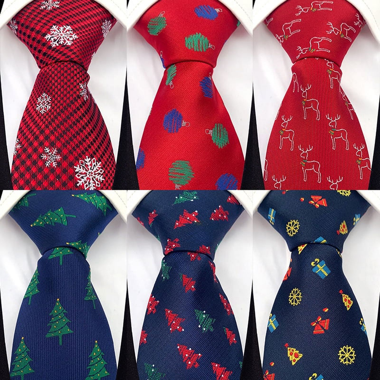 6Pack Men Neckties Slim Necktie Cravats for Christmas,Multicolor