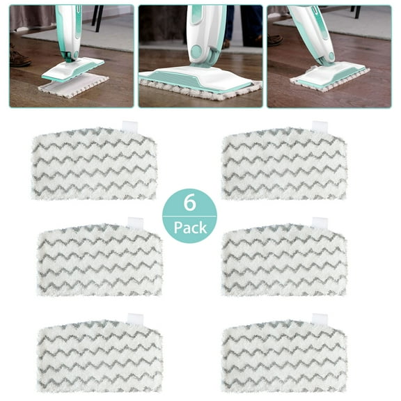 6Pack Microfiber Steam Washable Reusable Mop Pads for Shark Vacuum Cleaner S1000/S1000A /S1000C/S1000WM/S1001C Replacement Mop Pads