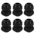 thumbnail image 1 of 6Pack NPT 1/2" Nylon Cable Glands, Waterproof Adjustable Wire Grommet, Black, 1 of 6