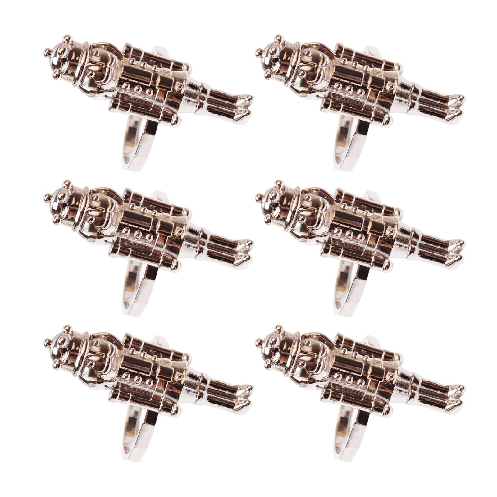 Nutcracker Napkin Rings Set Of 6 - Gold Walnut Soldier Holders For Christmas & Holiday Table