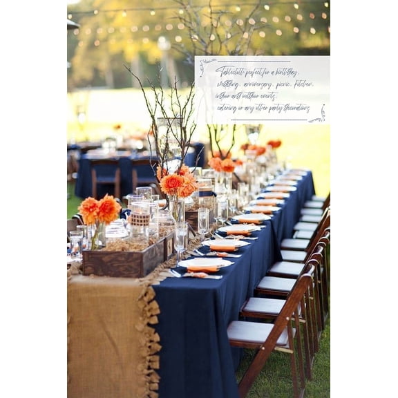 6Pack Navy Blue Tablecloths for 6 ft Rectangle Tables, 60 x 102 Inch Rectangle Table Cloth Polyester Fabric Washable Table Cloth for Wedding Reception Banquet Party Restaurant