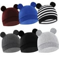 thumbnail image 1 of 6Pack Newborn Baby Boy Girl Bear Ear Hat Sets Infant Cotton Beanie Newborn Hospital Hat Warm 0-6M, 1 of 6