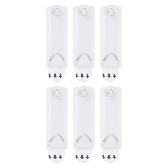 6Pack Picture Hangers, 3"x1.1" Picture Hanging Hook with Adhesive Strips, White