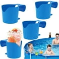 thumbnail image 1 of 6Pack Poolside Cup Holders for Above Ground Pool Cup Holders for Drinks Above Ground Pool Accessories Plastic Sturdy Pool Drink Holder Fits 2 Inch or Less Round Top Bar Cup Holders for Pool, 1 of 1