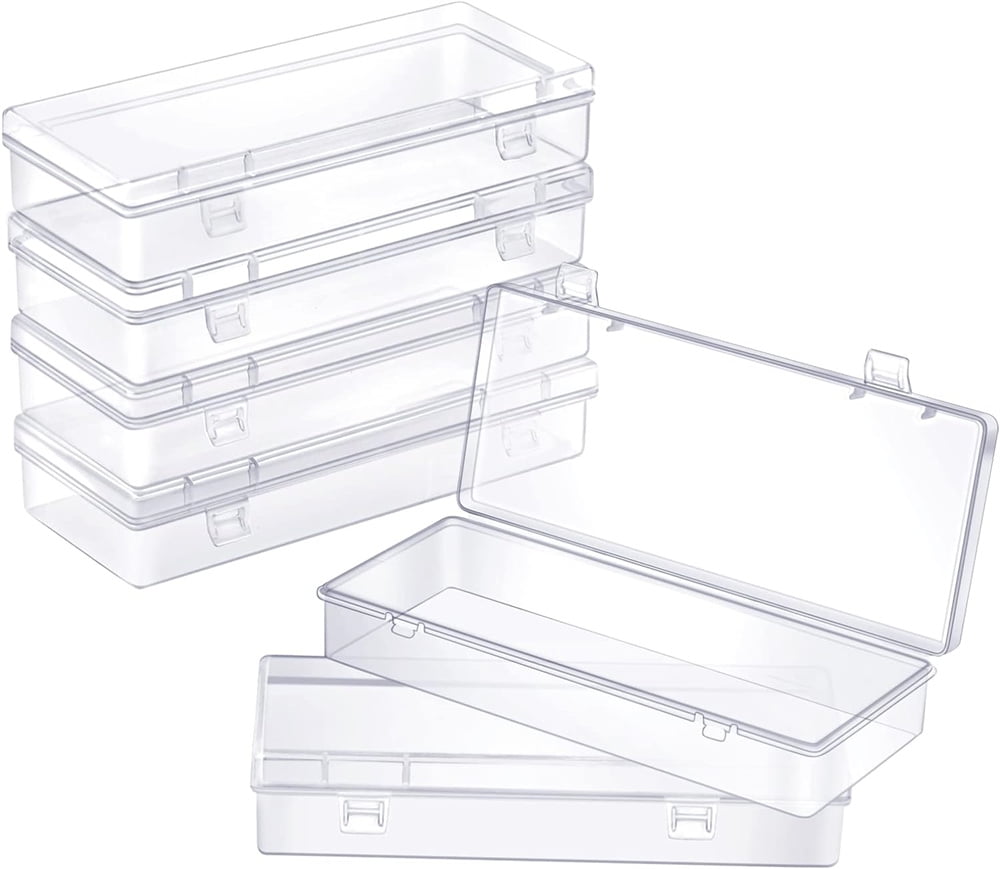 6Pack Rectangular Clear Storage Containers Box,Plastic Organizer Box ...