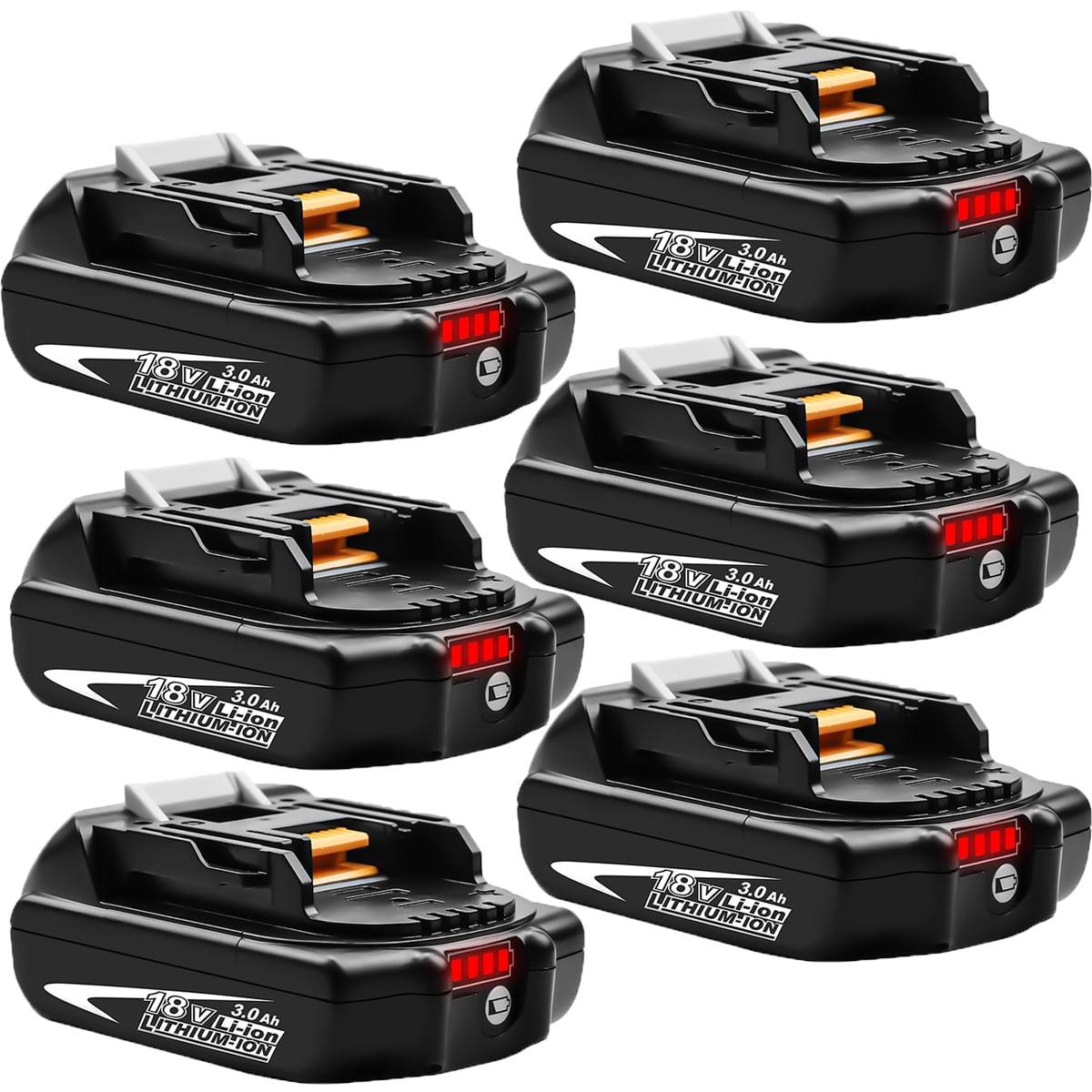 6Pack Replacement for Makita 18V Battery BL1830B BL1815 BL1860B BL1850B BL1840 BL1845 BL1820 3.0Ah Walmart Business Supplies