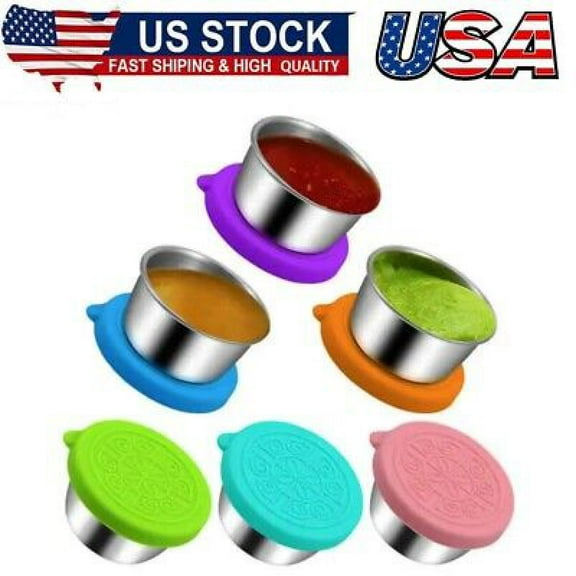 6Pack Salad Dressing Container, Small Condiment Containers with Lids, Reusable