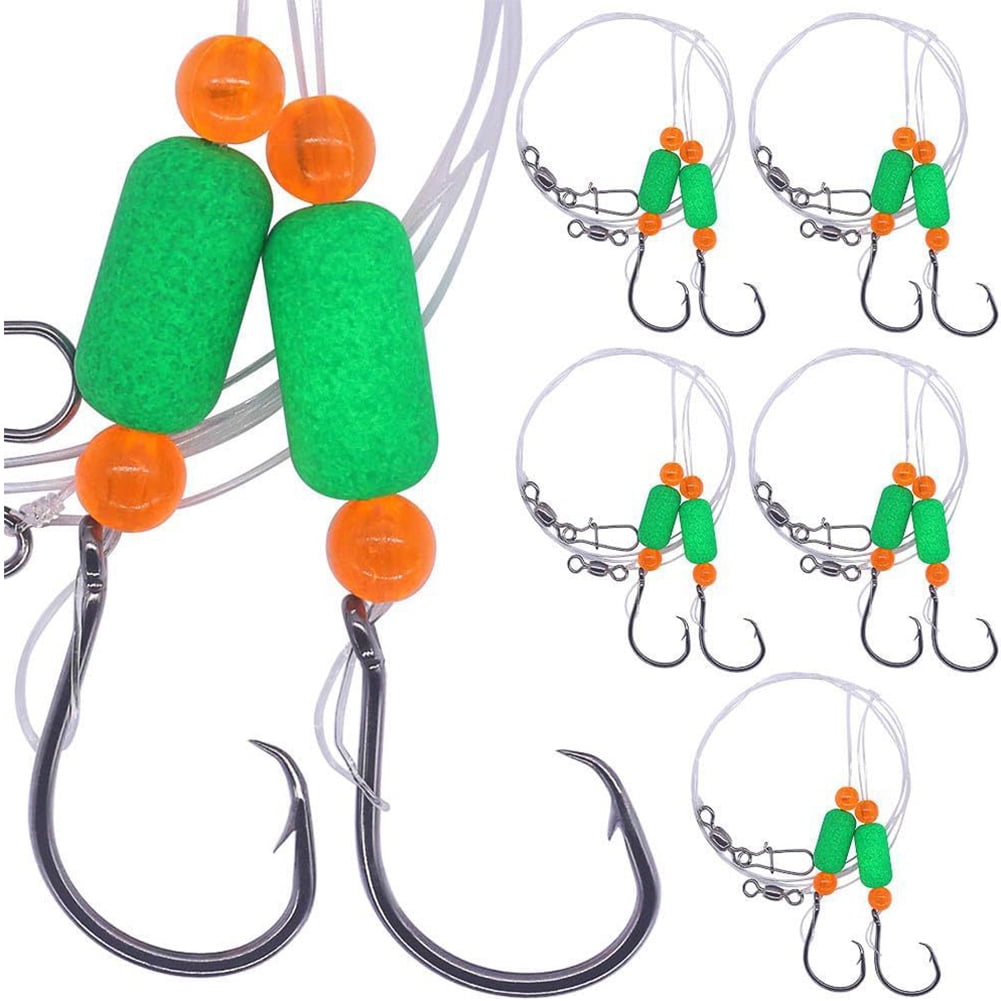 6Pack Saltwater Fishing Gear with Double Circle Hooks Pompano Rig ...