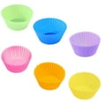 thumbnail image 1 of 6Pack Silicone Cupcake Baking Cups Mini Silicone Muffin Cups Reusable Ice Cream Cups Containers Flower Pot Cake Cup Liners - Multicolor, 1 of 8