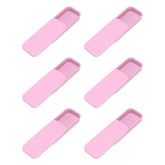 6Pack Slide Top Tin Containers, 3"x1"x0.4" Mini Metal Empty Tins Box with Sliding Lids, Pink