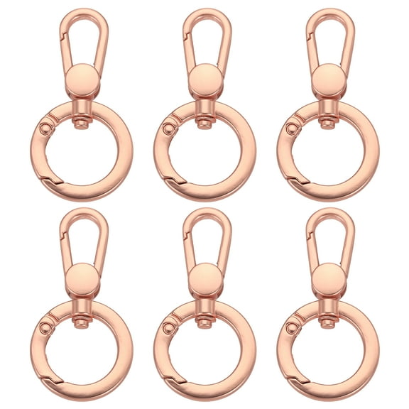 6Pack Swivel Clasp Clip, Spring Snap Hooks Keychain Key Ring, Matte Rose Gold