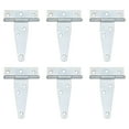 thumbnail image 1 of 6Pack T-Strap Door Hinges, 3" Wrought Tee Shed Gate Hinges Iron (White Zinc), 1 of 6