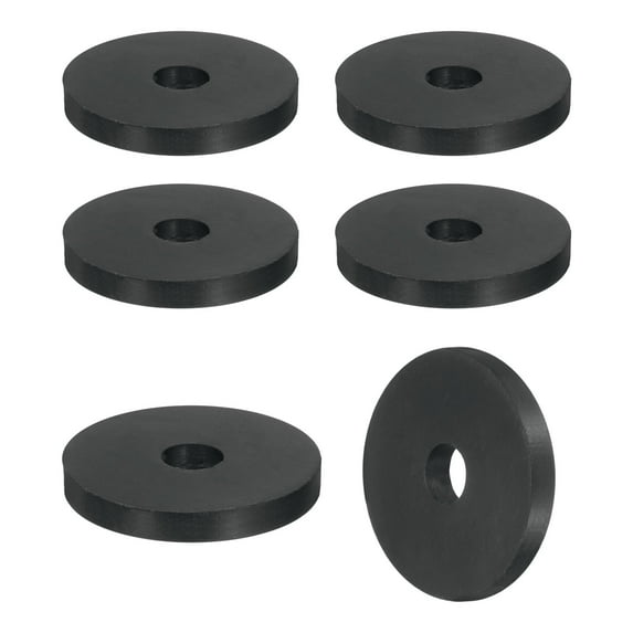 6Pack Thick Rubber Spacer, 2 Inch OD x 1/2 Inch ID x 1/4 Inch Thickness