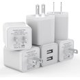thumbnail image 1 of 6Pack USB Wall Charger,  2.4A Dual USB Port Cube Power Plug Adapter Fast Charging Block Charging Box Brick forfor iPhone , Samsung Galaxy, iPad, AirPods & More, 1 of 10
