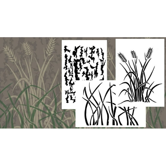 6Pack! Vinyl Airbrush Stencils 10 Mil Camouflage Duracoat 9x14" Bark Grass Camo