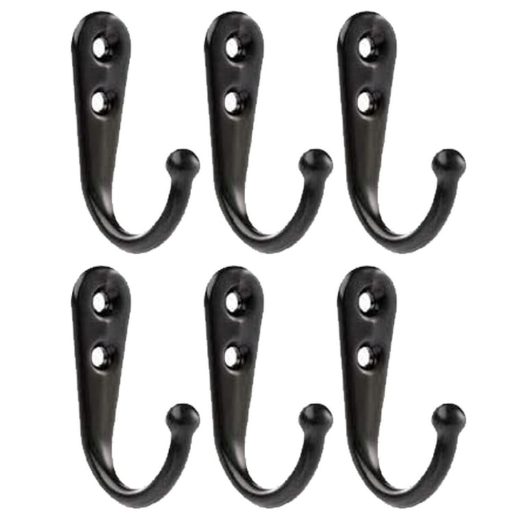 6Pack Wall Hooks Coat Hooks Hat Hooks with Screws, Hooks for Hanging  Durable Retro Black Hooks for Keys, Towels, Bags, Hat, Cap, Scarf, Cup -  Black 