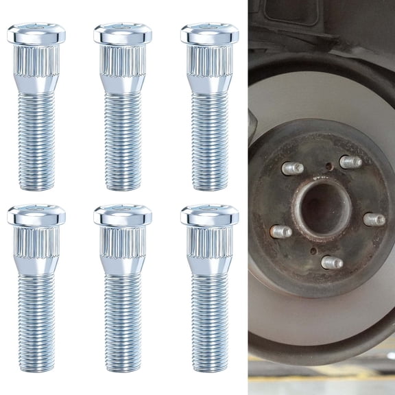 6Pack Wheel Stud 1/2"-20 UNF Thread for Trailer for Lippert Axles 3500 lb for 4400 lb Dexter Trailer Axles | Size 0.617" Spline | 0.77" Head | 2.2" Length| Heavy Duty Wheel Bolts