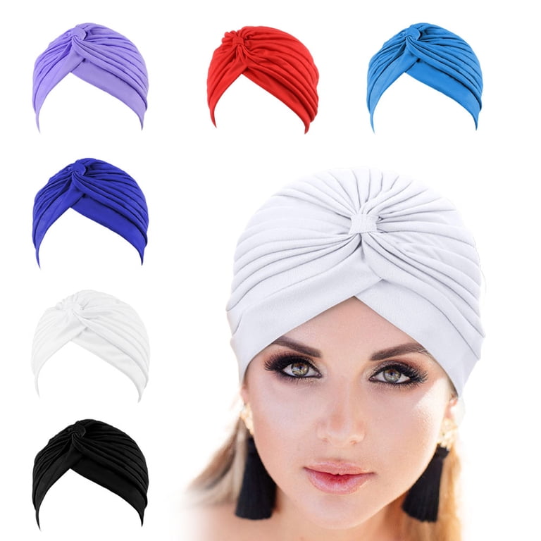 6 Pack Cotton Chemo Turban Beanie Soft Head Scarf Hats for Hair Loss Xepst 2-Pack Women main image 4