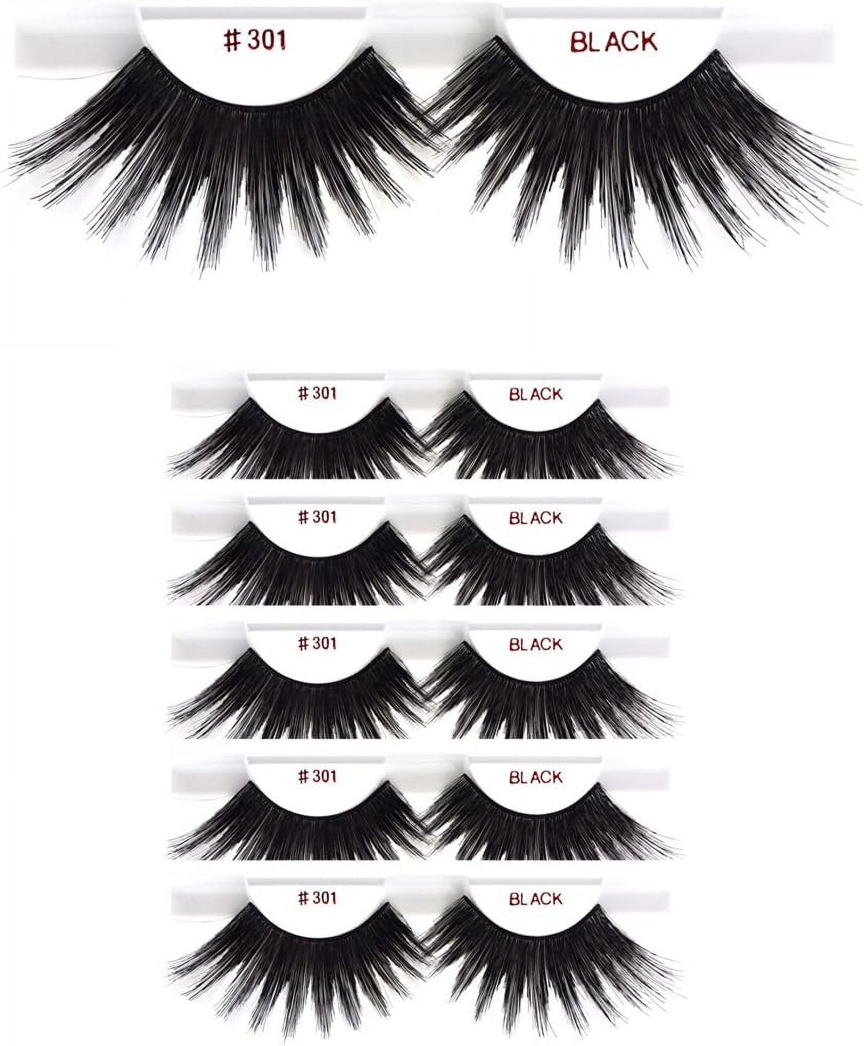 6Packs Eyelashes 301 Christina 100 Human Hair Fake Eyelashes