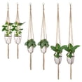 thumbnail image 1 of 6Packs of Hanging Planter, 4 Legs Hanging Basket Indoor Outdoor Wall Hanging Planter Holders Cotton Rope Flower Pot Hanging for Patio r Home Decor with Hooks(90cm/105cm/120cm), 1 of 8