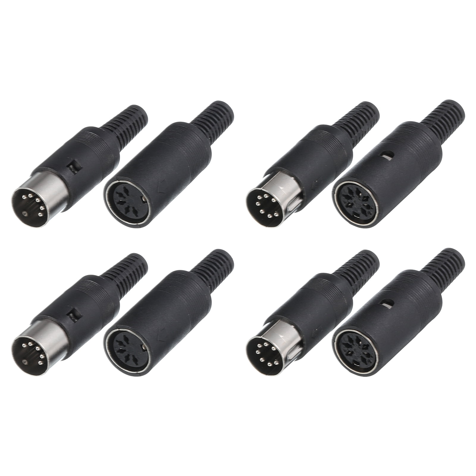6Pair Black Plastic Housing 5Pin/7Pin/8Pin Male Female DIN Jack Socket ...