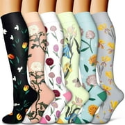 6Pairs Compression Socks for Women and Men - Best for Circulation, Running, Athletic, Recover, Nurse, Travel