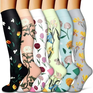 6Pairs Compression Socks for Women and Men - Best for Circulation, Running, Athletic, Recover, Nurse, Travel