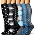 thumbnail image 1 of 6Pairs Compression Socks for Women and Men - Best for Circulation, Running, Athletic, Recover, Nurse, Travel, 1 of 6