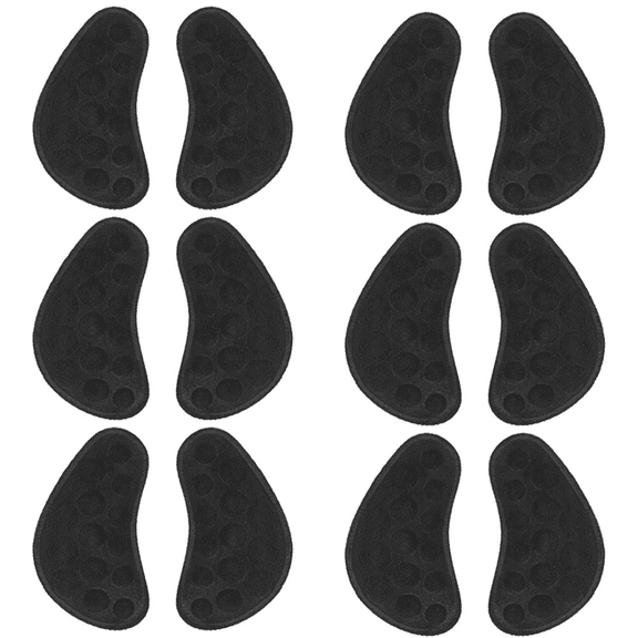 6Pairs Heel Wedge Inserts for Supination & Pronation Correction, Black Medial & Lateral Heel Insoles for Bow Legs, Knee Pain