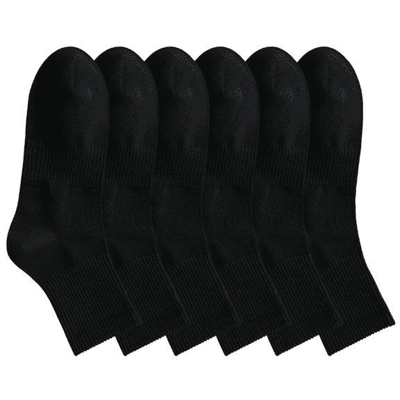 6Pairs Mens Athletic Cotton Quarter Crew Socks Moisture Wicking Control Arch Support Compression Running Socks for men