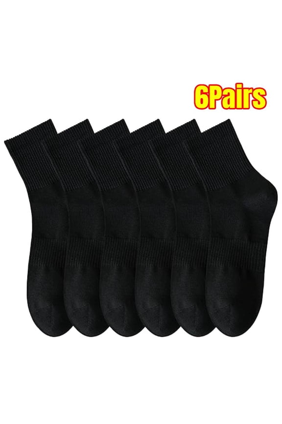6Pairs Mens Athletic Cotton Quarter Crew Socks Moisture Wicking Odor Control Arch Support Compression Running Socks for men