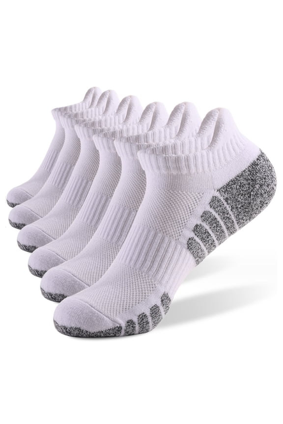 6Pairs Mens Socks, Anti-Blister Cushioned Breathable Running Cotton Socks, Athletic Ankle Sports Socks tannus armour,XL