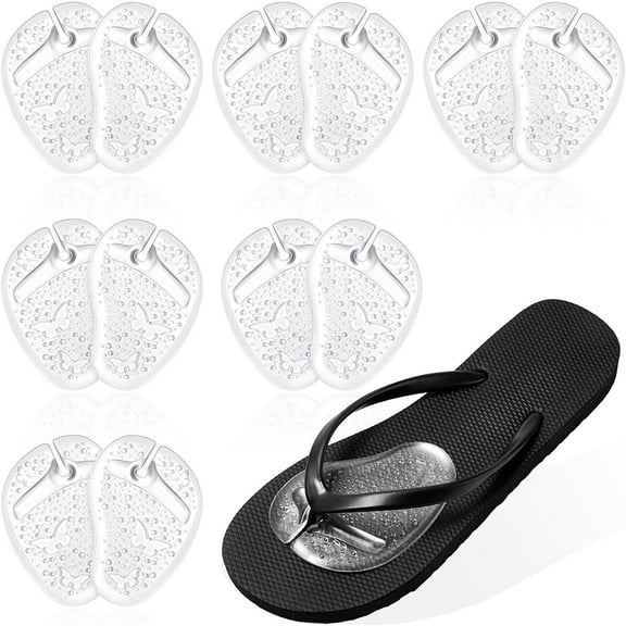 6Pairs Soft Silicone Flip Gel Cushions Pad Toe Protectors for Thong Sandal Flip Flop Gel Inserts Guards Insoles Shoes Grip Pads
