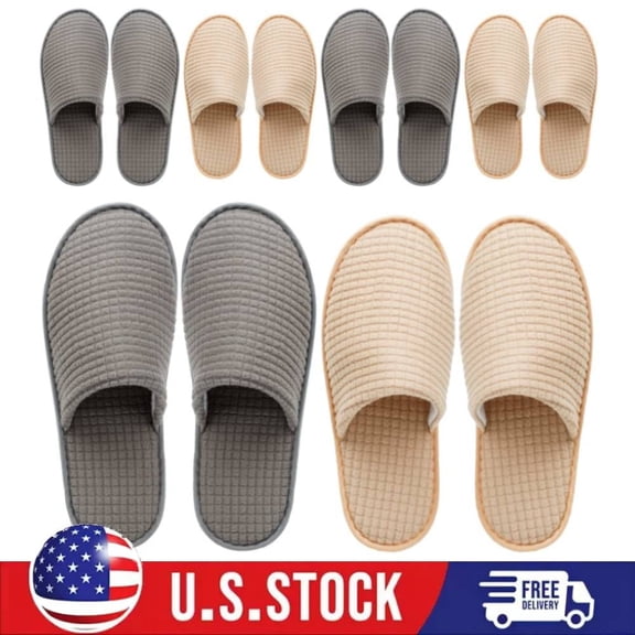 6Pairs Spa Slippers, Reusable Washable Non Slip Disposable Slippers For Guest