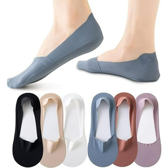 6Pairs Women No Show Socks Ultra Low Cut Liner Socks Ice Feeling socks Non-slip Liner Invisible Hidden Thin Socks