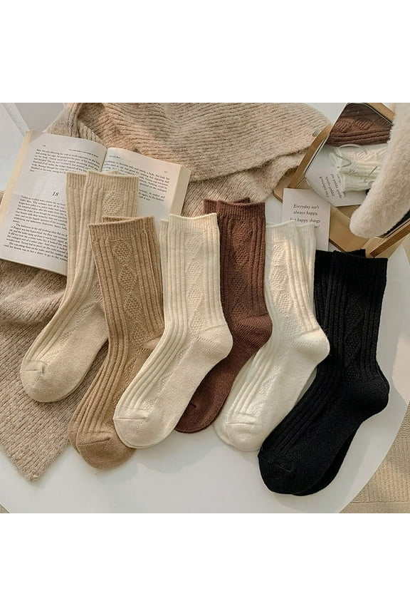 6Pairs Women Wool Socks for Hiking Boot Warm Knit Cozy Winter Crew Duty Work Soft Sock
