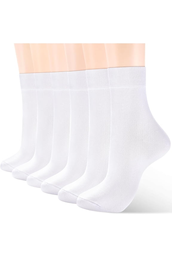 6Pairs Women's Thin Cotton Socks, Soft Cotton Bootie Socks Women Above Ankle Crew Socks