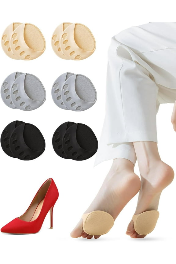 6Pairs Women's Toe Topper Liner Socks - Half socks for women,High Heel Shoe Inserts,Suitable for Women's Shoes