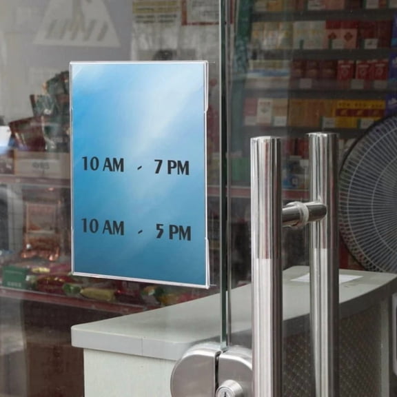 6Pc Acrylic Photo Frame No-Punch Wall-Mounted Transparent Price Tag with Table Sign A4 Display Frame for Home